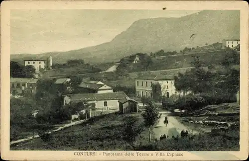 Ak Contursi Terme Campania, Panorama delle Terme e Villa Capasso