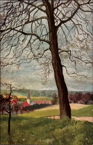 Künstler Ak Müller, Max, Blick ins Tal