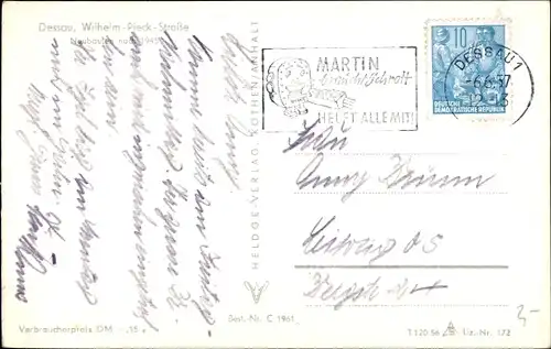 Ak Dessau in Sachsen Anhalt, Wilhelm-Pieck-Straße