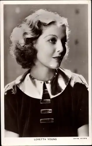 Ak Schauspielerin Loretta Young, Portrait