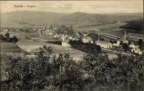 Ak Herold Thum im Erzgebirge Sachsen, Totalansicht der Ortschaft