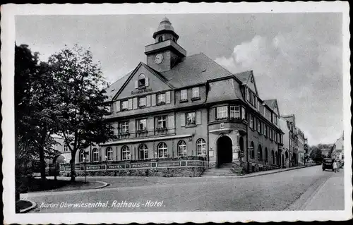 Ak Oberwiesenthal im Erzgebirge, Rathaus-Hotel