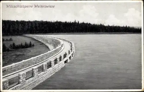 Ak Carlsfeld Eibenstock im Erzgebirge, Wilzschtalsperre Weiterswiese