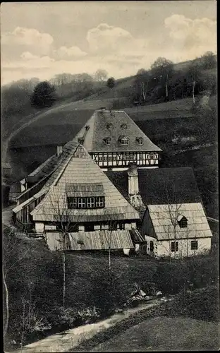 Ak Frohnau Annaberg Buchholz Erzgebirge, Alter Hammer, Fachwerk, Umgebung