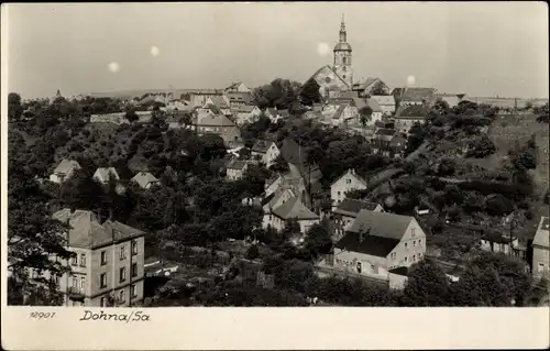 Foto Ak Dohna in Sachsen, Gesamtansicht der Ortschaft mit Blick zur Kirche