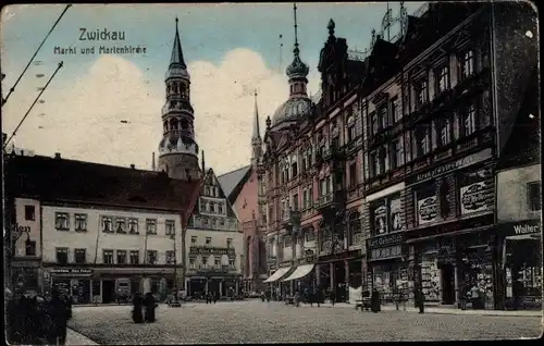 Ak Zwickau in Sachsen, Markt, Marienkirche