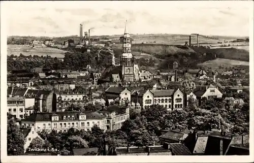 Ak Zwickau in Sachsen, Teilortsansicht, Turm