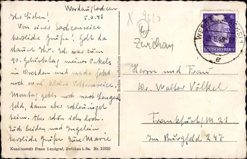 Ak Werdau in Sachsen, Markt mit Rathaus