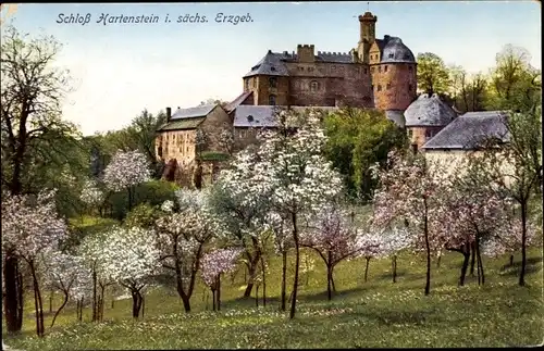 Ak Hartenstein im Erzgebirge Sachsen, Blick auf das Schloss