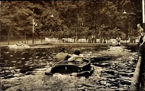 Ak Apeldoorn Gelderland, Café Restaurant De Prinses Juliana Toren, Motorbootpartie