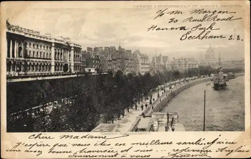 Ak London City England, Thames Embankment