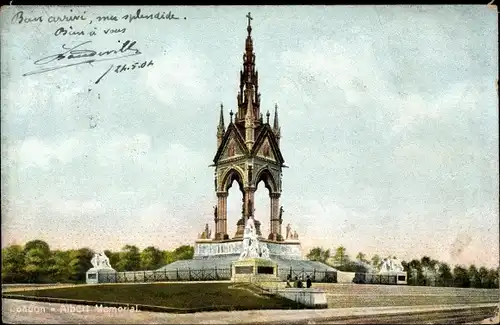 Ak London City England, Albert Memorial