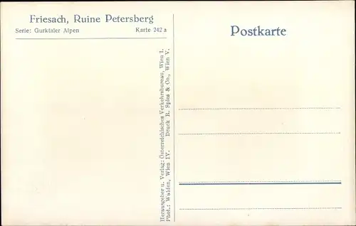 Ak Friesach in Kärnten, Ruine Petersberg