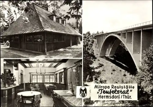 Ak Hermsdorf in Thüringen, Mitropa Raststätte Teufelstal