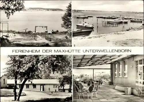 Ak Warnitz Schwerin in Mecklenburg, Ferienheim der Maxhütte Unterwellenborn, Badestelle, Bungalows