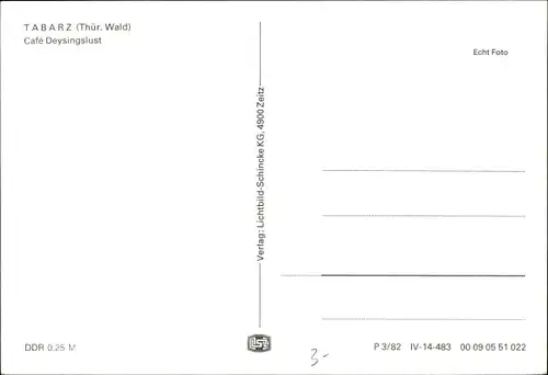Ak Tabarz im Thüringer Wald, Café Deysingslust