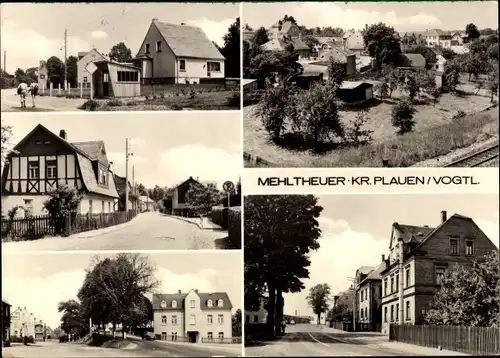 Ak Mehltheuer im Vogtland, Straßenpartie, Fachwerkhaus