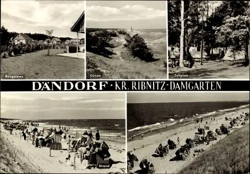 Ak Dändorf Ostseebad Dierhagen Mecklenburg, Bungalows, Dünen, Zeltplatz, Strand, Strandkörbe