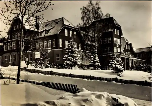 Ak Schierke Wernigerode im Harz, Hotel Heinrich Heine, Winteransicht