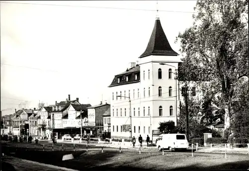 Ak Gotha in Thüringen, Huttenstraße, Hotel zum Mohren, Haltestelle