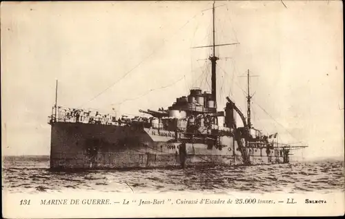 Ak Französisches Kriegsschiff, Marine de Guerre, Cuirassé Le Jean Bart