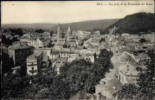 Ak Spa Wallonien Lüttich, Vue prise de la Promenade des Russes