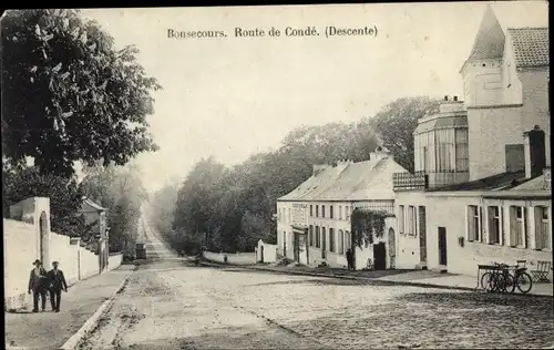 Ak Bon Secours Bonsecours Péruwelz Hennegau, Route de Conde