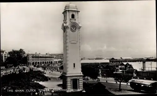 Ak Colombo Ceylon Sri Lanka, Khan Uhren Turm