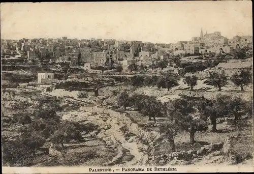 Ak Bethlehem Palästina, Panorama vom Ort