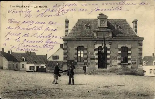 Ak Wissant Pas de Calais, Das Rathaus