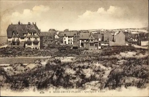 Ak Merlimont Plage Pas-de-Calais, Quelques Villas