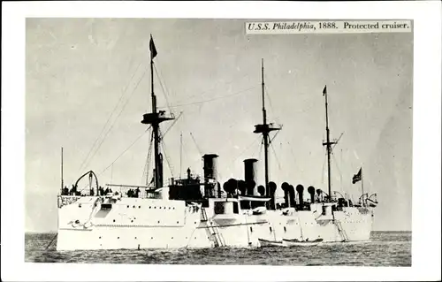 Foto Ak US Amerikanisches Kriegsschiff, USS Philadelphia, Protected cruiser