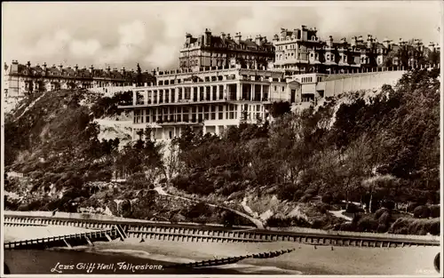 Ak Folkestone Kent England, Leas Cliff Hall