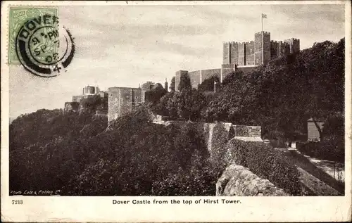 Ak Dover Kent England, Burg von der Spitze des Hirst Tower