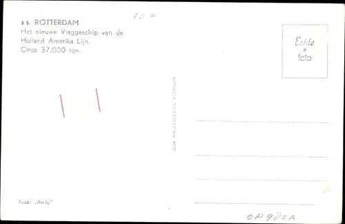 Ak Passagierschiff SS Rotterdam, Holland America Line HAL, In Fahrt