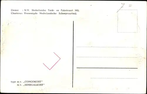 Ak MV Congokust, MV Senegalkust, N.V. Nederlandse Tank en Paketvaart Mij.