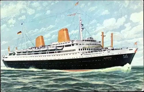 Künstler Ak Passagierschiff MS Europa, Norddeutscher Lloyd Bremen