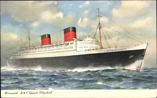 Ak RMS Queen Elizabeth, Cunard Line