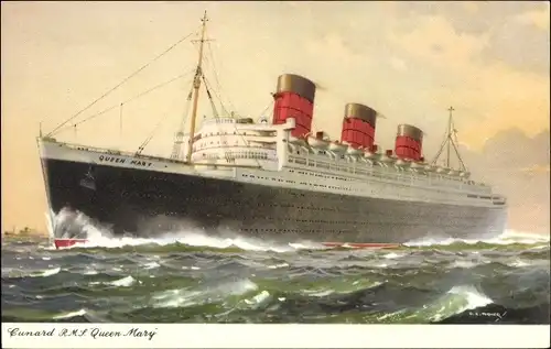 Künstler Ak RMS Queen Mary, Cunard Line