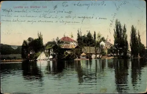 Ak Loretto im Burgenland, Blick auf den Ort vom Wörther See