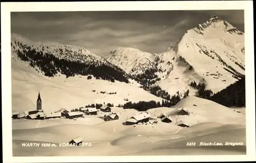 Ak Warth am Arlberg Vorarlberg, Gesamtansicht, Winter