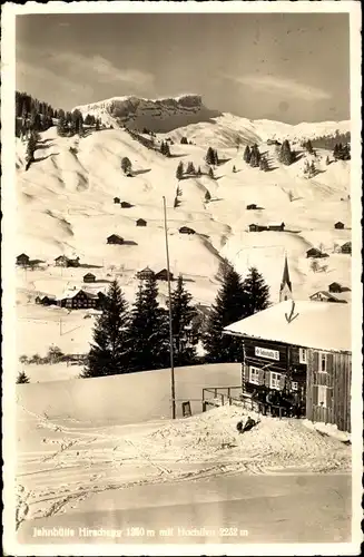 Ak Hirschegg Mittelberg im Kleinwalsertal Vorarlberg, Jahnhütte, Hoher Ifen, Winter