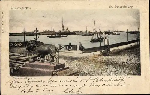 Ak Sankt Petersburg Russland, Pont de Palais
