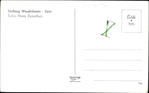Ak Zeist Utrecht Niederlande, Stichting Woudschoten, Terras Henry Dunanthuis