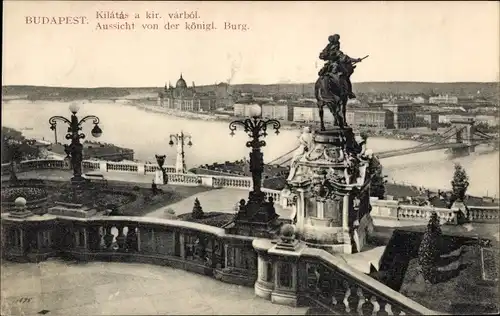 Ak Budapest Ungarn, Aussicht von der königlichen Burg