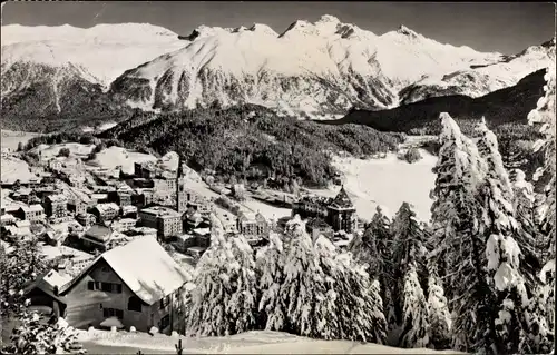 Ak Sankt Moritz Kanton Graubünden, Schneepanorama