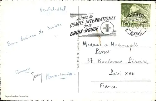 Ak Neuchâtel Neuenburg Stadt, Seepanorama