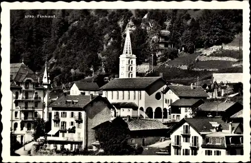 Ak Finhaut Kanton Wallis, Ortsansicht mit Kirche