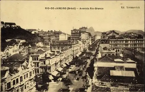 Ak Rio de Janeiro Brasilien, Avenida Rio Branco