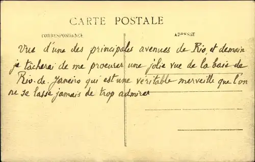 Ak Rio de Janeiro Brasilien, Avenida Rio Branco